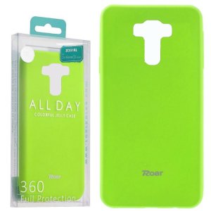 CUSTODIA per ASUS ZENFONE 3 LASER (ZC551KL), 5.5" POLLICI IN GEL TPU SILICONE COLORE VERDE ALTA QUALITA' ROAR COLORFUL BLISTER