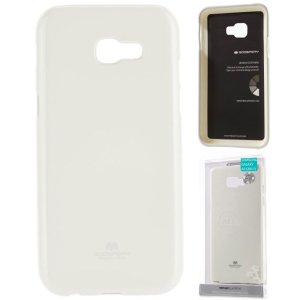 CUSTODIA per SAMSUNG SM-A320 GALAXY A3 (2017) IN GEL TPU SILICONE COLORE BIANCO LUCIDO CON GLITTER ALTA QUALITA' MERCURY