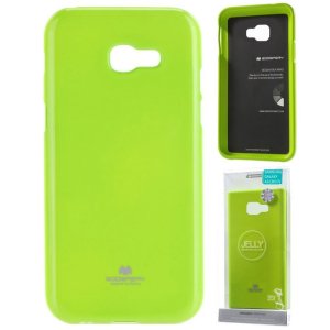 CUSTODIA per SAMSUNG SM-A320 GALAXY A3 (2017) IN GEL TPU SILICONE COLORE VERDE LUCIDO CON GLITTER ALTA QUALITA' MERCURY