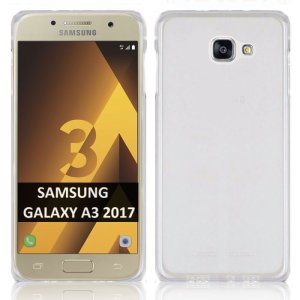 CUSTODIA per SAMSUNG SM-A320 GALAXY A3 (2017) IN GEL TPU SILICONE COLORE BIANCO TRASPARENTE