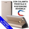CUSTODIA per HUAWEI P8 LITE 2017, P9 LITE 2017 - FLIP ORIZZONTALE con CHIUSURA MAGNETICA INVISIBILE E INTERNO IN TPU COLORE ORO CUSTODIA per HUAWEI P8 LITE 2017, P9 LITE 2017 - FLIP ORIZZONTALE con CHIUSURA MAGNETICA INVISIBILE E INTERNO IN TPU COLORE ORO