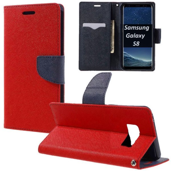 CUSTODIA per SAMSUNG SM-G950 GALAXY S8 - FLIP ORIZZONTALE CON STAND, INTERNO IN TPU SILICONE E TASCHE PORTA CARTE COLORE ROSSO CUSTODIA per SAMSUNG SM-G950 GALAXY S8 - FLIP ORIZZONTALE CON STAND, INTERNO IN TPU SILICONE E TASCHE PORTA CARTE COLORE ROSSO