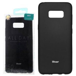CUSTODIA per SAMSUNG SM-G955 GALAXY S8 PLUS IN GEL TPU SILICONE COLORE NERO ALTA QUALITA' ROAR COLORFUL BLISTER