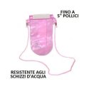 CUSTODIA A SACCHETTO RESISTENTE AGLI SCHIZZI D'ACQUA per DISPOSITIVI FINO A 5" CON CHIUSURA ERMETICA E STRAP COLORE ROSA CUSTODIA A SACCHETTO RESISTENTE AGLI SCHIZZI D'ACQUA per DISPOSITIVI FINO A 5" CON CHIUSURA ERMETICA E STRAP COLORE ROSA