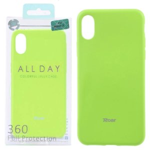 CUSTODIA per APPLE IPHONE X, IPHONE XS (5.8") IN GEL TPU SILICONE COLORE VERDE ALTA QUALITA' ROAR COLORFUL BLISTER
