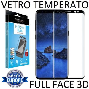 PELLICOLA per SAMSUNG GALAXY S9 PLUS (SM-G965) IN VETRO TEMPERATO FULL FACE 0,3mm CON CORNICE COLORE NERO MYSCREEN BLISTER