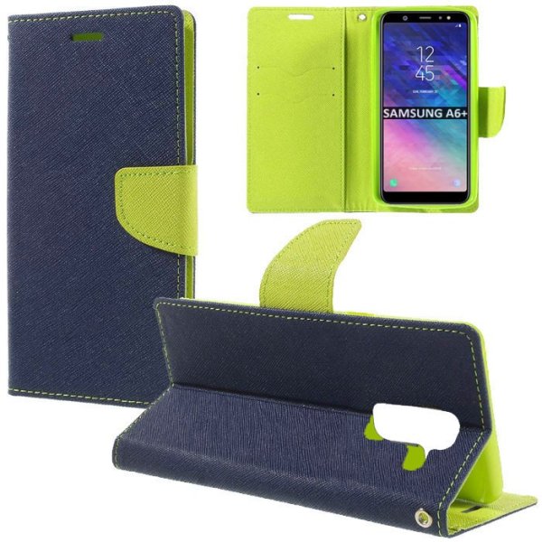 CUSTODIA per SAMSUNG GALAXY A6 PLUS 2018 (SM-A605) - FLIP ORIZZONTALE CON STAND, INTERNO IN TPU E PORTA CARTE COLORE BLU CUSTODIA per SAMSUNG GALAXY A6 PLUS 2018 (SM-A605) - FLIP ORIZZONTALE CON STAND, INTERNO IN TPU E PORTA CARTE COLORE BLU