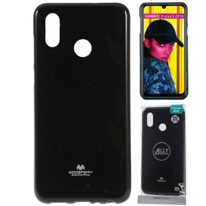 CUSTODIA per HUAWEI P SMART 2019, HONOR 10 LITE IN GEL TPU SILICONE COLORE NERO LUCIDO ALTA QUALITA' MERCURY BLISTER