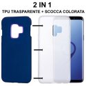 CUSTODIA per SAMSUNG GALAXY S9 (SM-G960) - 2 IN 1: GEL TPU SEMITRASPARENTE + SCOCCA RIGIDA RIMOVIBILE COLORE BLU CUSTODIA per SAMSUNG GALAXY S9 (SM-G960) - 2 IN 1: GEL TPU SEMITRASPARENTE + SCOCCA RIGIDA RIMOVIBILE COLORE BLU