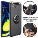 CUSTODIA per SAMSUNG GALAXY A80 (SM-A805), A90 IN GEL TPU SILICONE CON SUPPORTO AD ANELLO METALLICO GIREVOLE COLORE NERO CUSTODIA per SAMSUNG GALAXY A80 (SM-A805), A90 IN GEL TPU SILICONE CON SUPPORTO AD ANELLO METALLICO GIREVOLE COLORE NERO