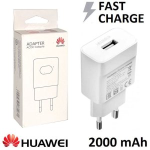 CARICATORE DA RETE 2000mAh ORIGINALE HUAWEI CON 1 PORTA USB FAST CHARGING COLORE BIANCO HW-059200EHQ BLISTER