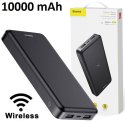 POWER BANK 10.000 mAh WIRELESS CON 2 PORTE USB (1000 E 2100mAh) COLORE NERO M36 BASEUS BLISTER