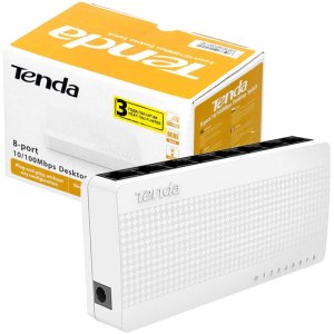 SWITCH 8 PORTE FAST ETHERNET 10/100 Mbps CON VELOCITA' FULL DUPLEX FINO A 200Mbps COLORE BIANCO TENDA BLISTER