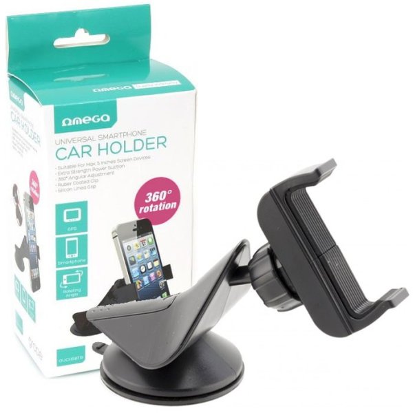 SUPPORTO AUTO UNIVERSALE OUCHSBTB OMEGA CON FISSAGGIO A VENTOSA, ROTAZIONE 360° E APERTURA ALETTE DA 5,5 A 9CM COLORE NERO SUPPORTO AUTO UNIVERSALE OUCHSBTB OMEGA CON FISSAGGIO A VENTOSA, ROTAZIONE 360° E APERTURA ALETTE DA 5,5 A 9CM COLORE NERO