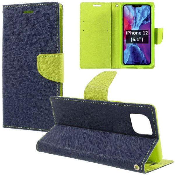 CUSTODIA per APPLE IPHONE 12, IPHONE 12 PRO (6.1") - FLIP ORIZZONTALE CON INTERNO IN TPU, STAND E TASCHE PORTA CARTE COLORE BLU CUSTODIA per APPLE IPHONE 12, IPHONE 12 PRO (6.1") - FLIP ORIZZONTALE CON INTERNO IN TPU, STAND E TASCHE PORTA CARTE COLORE BLU