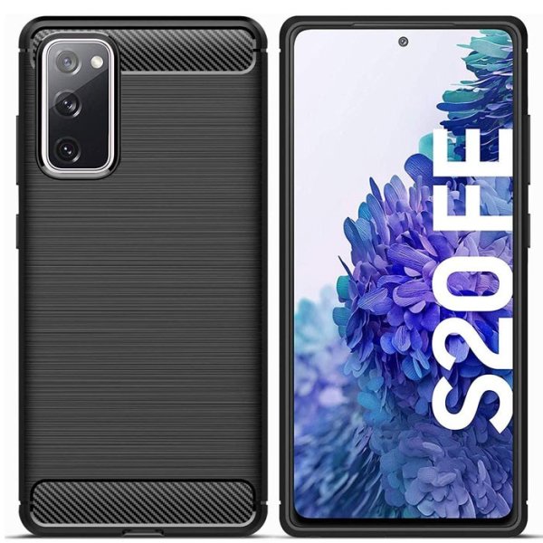 CUSTODIA per SAMSUNG GALAXY S20 FE (LTE/5G), S20 LITE IN TPU SILICONE EFFETTO METALLICO CON INSERTI IN FANTASIA CARBONIO NERO CUSTODIA per SAMSUNG GALAXY S20 FE (LTE/5G), S20 LITE IN TPU SILICONE EFFETTO METALLICO CON INSERTI IN FANTASIA CARBONIO NERO