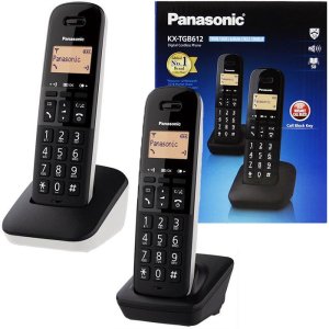 CORDLESS COPPIA PANASONIC KX-TGB612JTW CON DISPLAY RETROILLUMINATO E BLOCCO CHIAMATE INDESIDERATE COLORE BIANCO