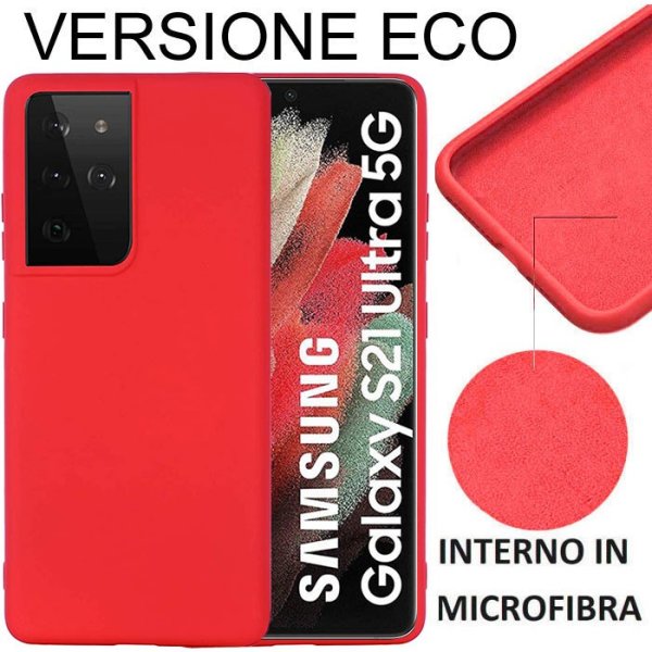 CUSTODIA per SAMSUNG GALAXY S21 ULTRA 5G (G998B) SILICONE EFFETTO SOFT TOUCH - INTERNO IN MICROFIBRA ROSSO VERSIONE ECONOMICA CUSTODIA per SAMSUNG GALAXY S21 ULTRA 5G (G998B) SILICONE EFFETTO SOFT TOUCH - INTERNO IN MICROFIBRA ROSSO VERSIONE ECONOMICA