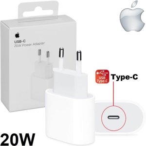 CARICATORE DA RETE 20W ORIGINALE APPLE CON 1 PORTA TYPE-C COLORE BIANCO A2347 MHJE3ZM/A BLISTER