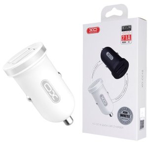 CARICATORE AUTO MINI 2100mAh CON 2 PORTE USB COLORE BIANCO XO CC18 BLISTER