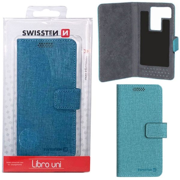 CUSTODIA FLIP ORIZZONTALE UNIVERSALE AZZURRA con FISSAGGIO ADESIVO DIMENSIONI 148 X 71 mm MISURA "L" SWISSTEN BLISTER CUSTODIA FLIP ORIZZONTALE UNIVERSALE AZZURRA con FISSAGGIO ADESIVO DIMENSIONI 148 X 71 mm MISURA "L" SWISSTEN BLISTER