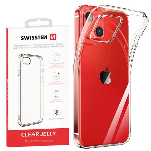 CUSTODIA per APPLE IPHONE 13 MINI (5.4") IN GEL TPU SILICONE 1,5mm TRASPARENTE CON BORDO PROTETTIVO FOTOCAMERA BLISTER SWISSTEN CUSTODIA per APPLE IPHONE 13 MINI (5.4") IN GEL TPU SILICONE 1,5mm TRASPARENTE CON BORDO PROTETTIVO FOTOCAMERA BLISTER SWISSTEN