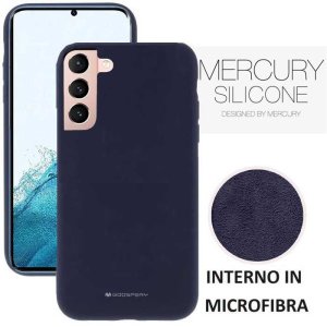 CUSTODIA per SAMSUNG GALAXY S22 5G (SM-S901B) - IN SILICONE CON INTERNO IN MICROFIBRA COLORE BLU ALTA QUALITA' MERCURY BLISTER