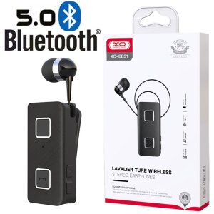 AURICOLARE MONO BLUETOOTH 5.0 CON CAVO RETRATTILE, VIBRAZIONE E CLIP PER FISSAGGIO COLORE NERO XO-BE31 XO BLISTER