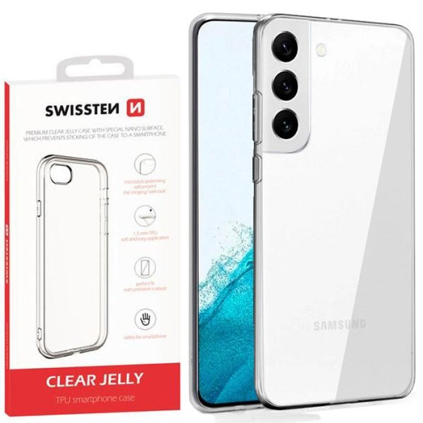 CUSTODIA per SAMSUNG GALAXY S22 5G (SM-S901) IN GEL TPU SILICONE 1,5mm TRASPARENTE BORDO PROTETTIVO FOTOCAMERA 32802866 SWISSTEN CUSTODIA per SAMSUNG GALAXY S22 5G (SM-S901) IN GEL TPU SILICONE 1,5mm TRASPARENTE BORDO PROTETTIVO FOTOCAMERA 32802866 SWISSTEN