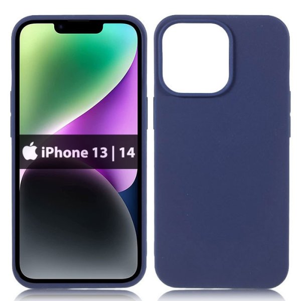 CUSTODIA per APPLE IPHONE 13, IPHONE 14 (6.1") IN GEL TPU SILICONE SLIM COLORE BLU SATINATO CUSTODIA per APPLE IPHONE 13, IPHONE 14 (6.1") IN GEL TPU SILICONE SLIM COLORE BLU SATINATO