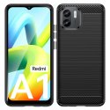 CUSTODIA per XIAOMI REDMI A1, REDMI A2 - IN GEL TPU SILICONE EFFETTO METALLICO CON INSERTI IN FANTASIA CARBONIO COLORE NERO CUSTODIA per XIAOMI REDMI A1, REDMI A2 - IN GEL TPU SILICONE EFFETTO METALLICO CON INSERTI IN FANTASIA CARBONIO COLORE NERO