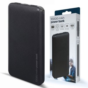 POWER BANK 10.000 mAh CON DOPPIA PORTA USB E INDICATORE LED PER LA CARICA (INPUT MICRO USB E TYPE-C) COLORE NERO PB10-02 GEMBIRD