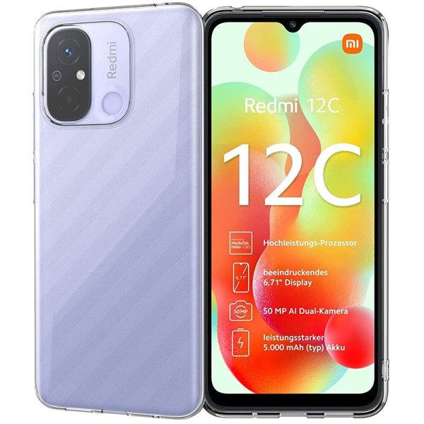 CUSTODIA per XIAOMI REDMI 12C, REDMI 11A IN GEL TPU SILICONE TRASPARENTE CUSTODIA per XIAOMI REDMI 12C, REDMI 11A IN GEL TPU SILICONE TRASPARENTE