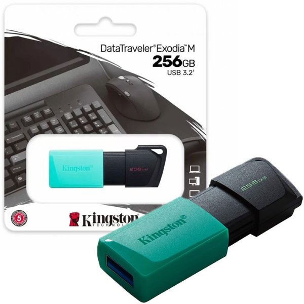 PEN DRIVE 256GB USB 3.2 CON CAPPUCCIO A SCORRIMENTO E ASOLA DI AGGANCIO COLORE NERO E MENTA DTXM/256GB KINGSTON PEN DRIVE 256GB USB 3.2 CON CAPPUCCIO A SCORRIMENTO E ASOLA DI AGGANCIO COLORE NERO E MENTA DTXM/256GB KINGSTON