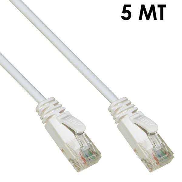 CAVO DI RETE PATCH CAT6 - LUNGHEZZA 5 MT - NON SCHERMATO UTP CONNETTORI RJ-45 COLORE GRIGIO LINK LK6U050P CAVO DI RETE PATCH CAT6 - LUNGHEZZA 5 MT - NON SCHERMATO UTP CONNETTORI RJ-45 COLORE GRIGIO LINK LK6U050P