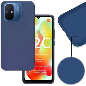 CUSTODIA per XIAOMI REDMI 12C, REDMI 11A IN SILICONE CON EFFETTO SOFT TOUCH ED INTERNO IN MICROFIBRA COLORE BLU