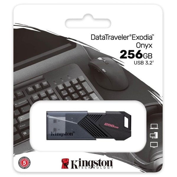 PEN DRIVE 256GB USB 3.2 GEN 1 con CAPPUCCIO DI PROTEZIONE MOBILE E ANELLO DI AGGANCIO NERO KINGSTON EXODIA ONYX DTXON/256GB PEN DRIVE 256GB USB 3.2 GEN 1 con CAPPUCCIO DI PROTEZIONE MOBILE E ANELLO DI AGGANCIO NERO KINGSTON EXODIA ONYX DTXON/256GB