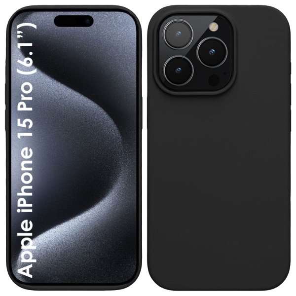 CUSTODIA per APPLE IPHONE 15 PRO (6.1") IN GEL TPU SILICONE SLIM COLORE NERO SATINATO CUSTODIA per APPLE IPHONE 15 PRO (6.1") IN GEL TPU SILICONE SLIM COLORE NERO SATINATO