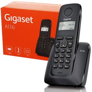 CORDLESS CON DISPLAY IDENTIFICATIVO CHIAMANTE, 50 CONTATTI IN RUBRICA E 10 MELODIE COLORE NERO A116 GIGASET