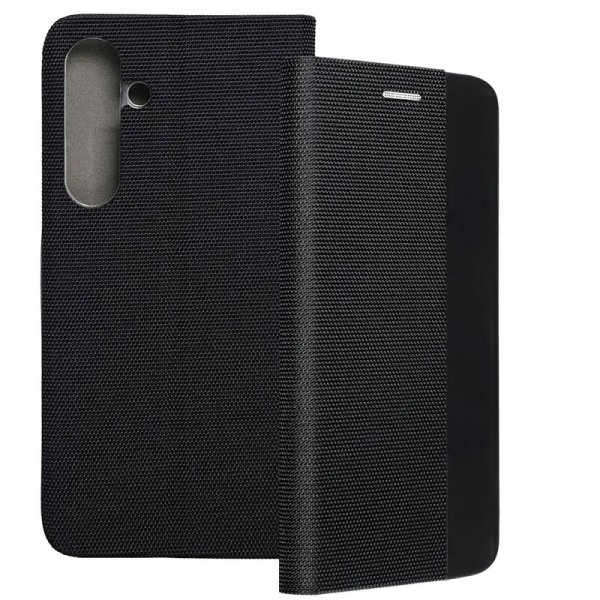 CUSTODIA per SAMSUNG GALAXY S24 (SM-S921) - FLIP ORIZZONTALE IN TESSUTO CON INSERTO IN SIMILPELLE E CHIUSURA INVISIBILE NERO CUSTODIA per SAMSUNG GALAXY S24 (SM-S921) - FLIP ORIZZONTALE IN TESSUTO CON INSERTO IN SIMILPELLE E CHIUSURA INVISIBILE NERO