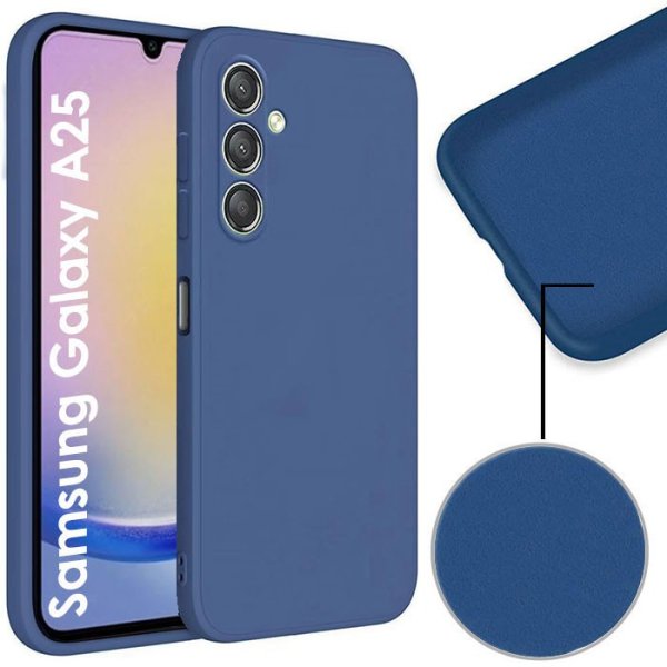 CUSTODIA per SAMSUNG GALAXY A25 (SM-A256) IN SILICONE EFFETTO SOFT TOUCH CON INTERNO IN MICROFIBRA COLORE BLU CUSTODIA per SAMSUNG GALAXY A25 (SM-A256) IN SILICONE EFFETTO SOFT TOUCH CON INTERNO IN MICROFIBRA COLORE BLU
