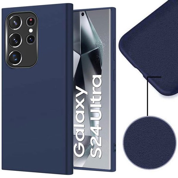 CUSTODIA per SAMSUNG GALAXY S24 ULTRA (SM-S928) IN SILICONE EFFETTO SOFT TOUCH CON INTERNO IN MICROFIBRA COLORE BLU CUSTODIA per SAMSUNG GALAXY S24 ULTRA (SM-S928) IN SILICONE EFFETTO SOFT TOUCH CON INTERNO IN MICROFIBRA COLORE BLU