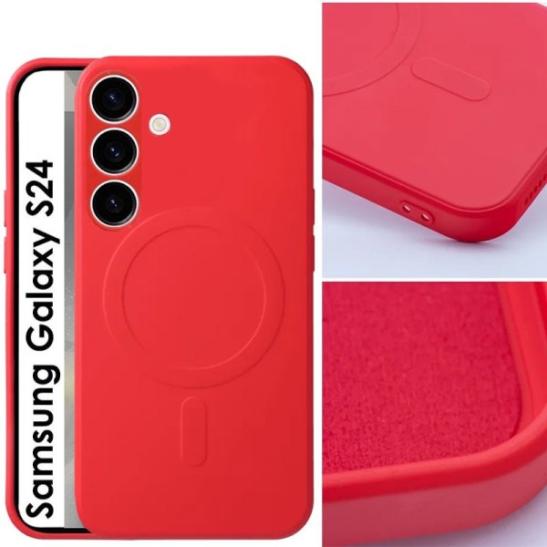 CUSTODIA per SAMSUNG GALAXY S24 (SM-S921) IN TPU SILICONE - COMPATIBILE CON RICARICA MAGSAFE E INTERNO IN MICROFIBRA ROSSO CUSTODIA per SAMSUNG GALAXY S24 (SM-S921) IN TPU SILICONE - COMPATIBILE CON RICARICA MAGSAFE E INTERNO IN MICROFIBRA ROSSO