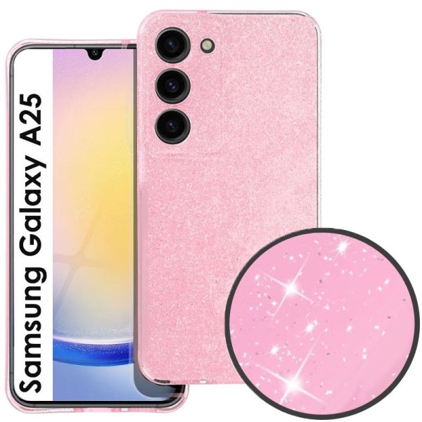 CUSTODIA per SAMSUNG GALAXY A25 (SM-A256) IN GEL TPU SILICONE 2mm CON INTERNO IN MICROFIBRA COLORE ROSA CON GLITTER CUSTODIA per SAMSUNG GALAXY A25 (SM-A256) IN GEL TPU SILICONE 2mm CON INTERNO IN MICROFIBRA COLORE ROSA CON GLITTER
