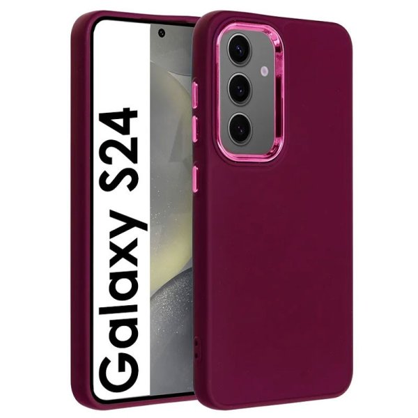 CUSTODIA per SAMSUNG GALAXY S24 (SM-S921) IN GEL TPU SILICONE BORDEAUX CON CORNICE FOTOCAMERA E COPRI TASTI METALLIZZATI CUSTODIA per SAMSUNG GALAXY S24 (SM-S921) IN GEL TPU SILICONE BORDEAUX CON CORNICE FOTOCAMERA E COPRI TASTI METALLIZZATI