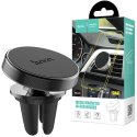 SUPPORTO AUTO UNIVERSALE MAGNETICO CON FISSAGGIO PER BOCCHETTE D'ARIA E ROTAZIONE 360° IN ALLUMINIO NERO CA47 METAL HOCO
