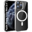 CUSTODIA per APPLE IPHONE 11 PRO MAX (6.5") - RIGIDA CON CORNICE IN TPU TRASPARENTE COMPATIBILE CON RICARICA MAGSAFE CUSTODIA per APPLE IPHONE 11 PRO MAX (6.5") - RIGIDA CON CORNICE IN TPU TRASPARENTE COMPATIBILE CON RICARICA MAGSAFE