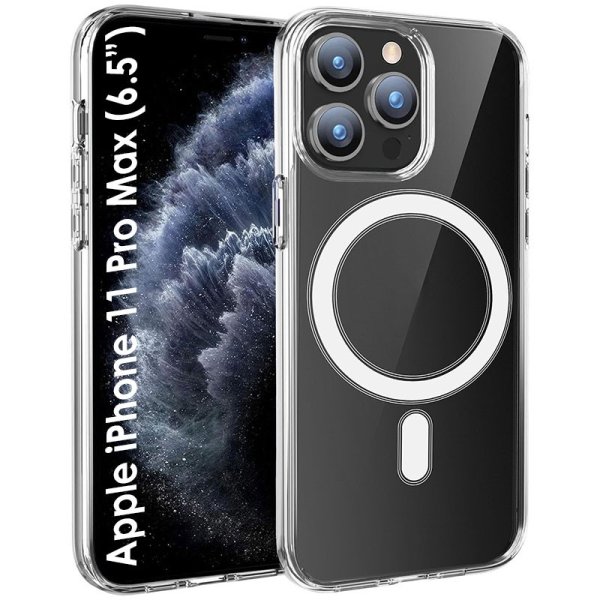 CUSTODIA per APPLE IPHONE 11 PRO MAX (6.5") - RIGIDA CON CORNICE IN TPU TRASPARENTE COMPATIBILE CON RICARICA MAGSAFE CUSTODIA per APPLE IPHONE 11 PRO MAX (6.5") - RIGIDA CON CORNICE IN TPU TRASPARENTE COMPATIBILE CON RICARICA MAGSAFE
