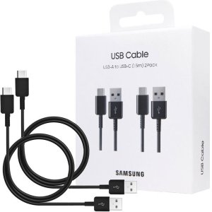 CAVO USB TYPE-C ORIGINALE SAMSUNG 2PACK - LUNGHEZZA 1.5 MT COLORE NERO (CONFEZIONE DA 2 PEZZI) EP-DG930MBEGWW  BLISTER
