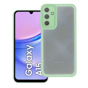 CUSTODIA per SAMSUNG GALAXY A15 - RIGIDA CON CORNICE IN TPU, PROTEZIONE FOTOCAMERE E DETTAGLI CROMATI COLORE VERDE